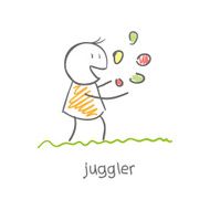 juggler playing with balls