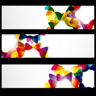 Abstract horizontal banner with forms of empty frames