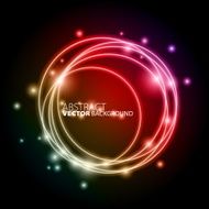 Abstract Glowing Circles of llight with Colours Background