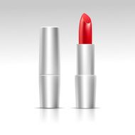 Vector Isolated Red Lipstick on White Background N2