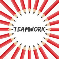 Teamwork word with pencil background N2