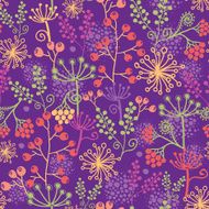 Colorful garden plants seamless pattern background