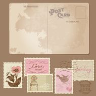 Vintage Postcard and Postage Stamps N4