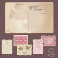 Vintage Postcard and Postage Stamps N5