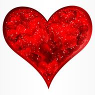 Big red glitter heart Vector