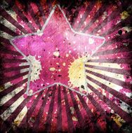 grunge star with abstract stains N4