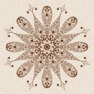 Vector Abstract Ethnic Floral Design Element