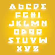 Alphabet set white paper style