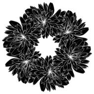 monochrome vector background from abstract flowers