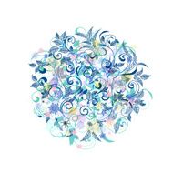 Round floral ornament for your design N9