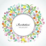 Round floral frame for your design N3