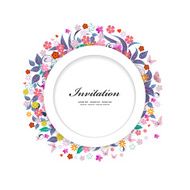 Round floral frame for your design N4