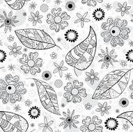Flowers and leaves pattern