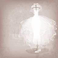 bride dress on grungy background