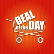 Deal of the day poster with a basket vector illustration