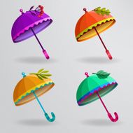 Set of colorful umbrellas