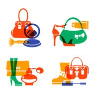 Set of fashion shopping icons