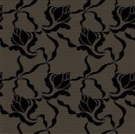 Black lace vector fabric seamless pattern N6
