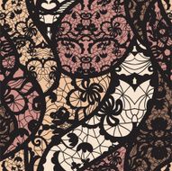 Black lace vector fabric seamless pattern N7