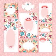 Set of floral wedding cards N35