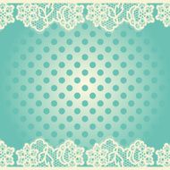 Vintage polka dots and lacy frame