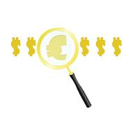 symbol euro under microscope vector