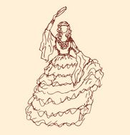 Image of dancing woman in retro clothes
