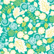 Emerald flowerals seamless pattern background