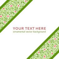 Illustration with flower ornamental stripes isolated on white background N2