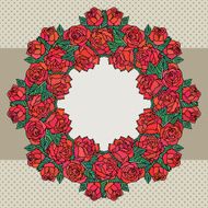 Old school frame with roses N6