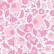 Soft pink floral silhouettes seamless pattern background