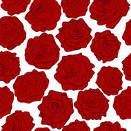 seamless pattern of red roses on a white background N2