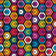 Colorful geometric pattern with hexagons