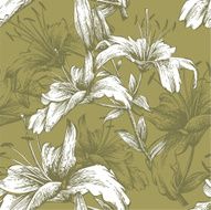 Seamless pattern with flowers lilies Vector illustration