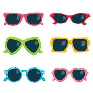 Different colorful summer sunglasses