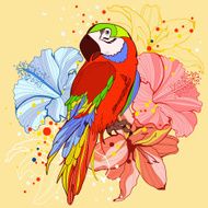 Seamless with flowers and birds N2