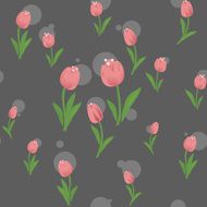 Seamless pattern with tulips flower