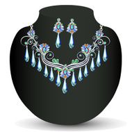 silver necklace and earrings