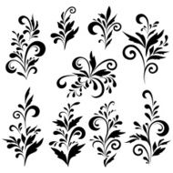 Abstract floral patterns silhouettes