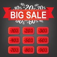 Big sale label with percents