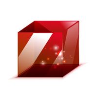 Vector red glossy cube