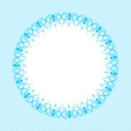 retro blue round ornamental frame