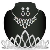necklace diadem and earrings