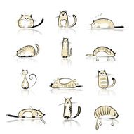 Funny cats collection for your design