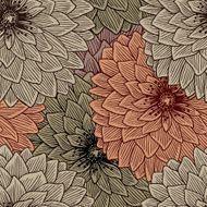 seamless pattern of abstract graphics flowers