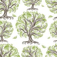 Seamless pattern with art trees for your design