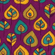 Seamless pattern with stylized leaves