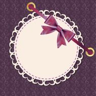 Vector greeting card with frame and bow