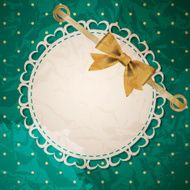 Vector greeting card with frame and bow N2