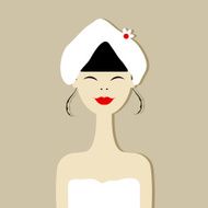 Pretty woman portrait spa salon N2